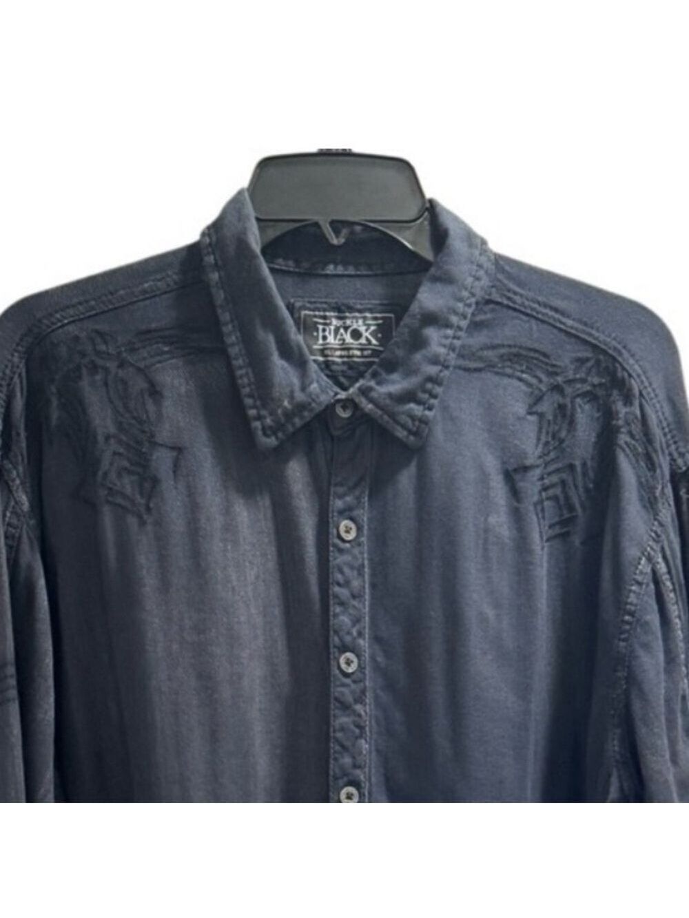 Buckle Black Men's Long Sleeve Shirt XL Athletic Fit